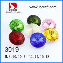 Repuestos para vehículos colorido Rivoli cristal piedra de joyería del acero inoxidable